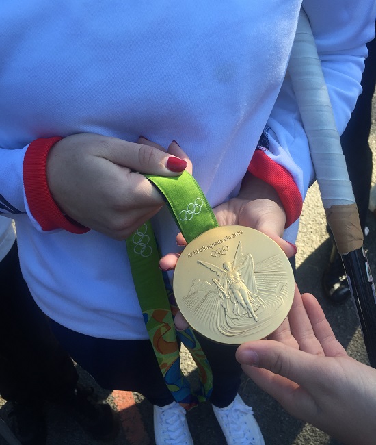 Olympic gold medalist Hollie Webb in Southall